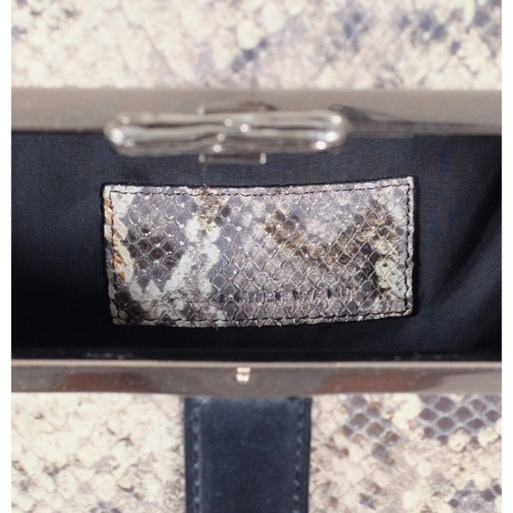 Alexander Wang Python Embossed Box Bag Black Beig… - image 5
